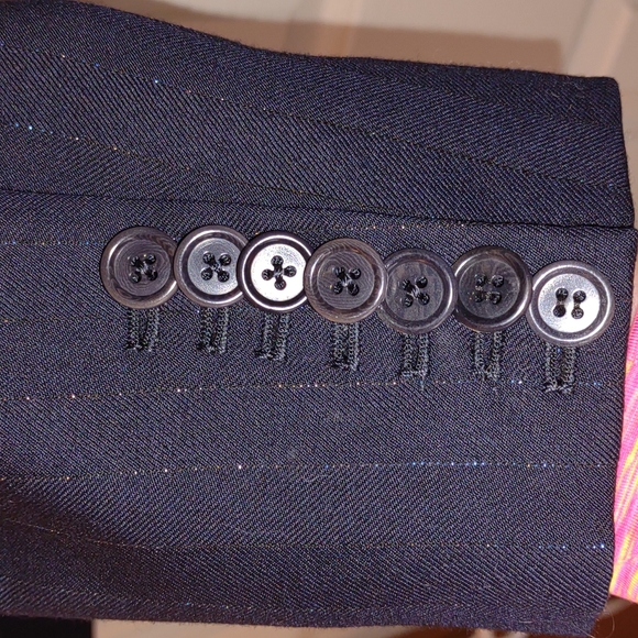 WOW! Vintage Richard Tyler Couture!! Black blazer w/ rainbow stripes size small! - Picture 5 of 7